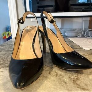 BCBGeneration Glossy Black Slingback Heels